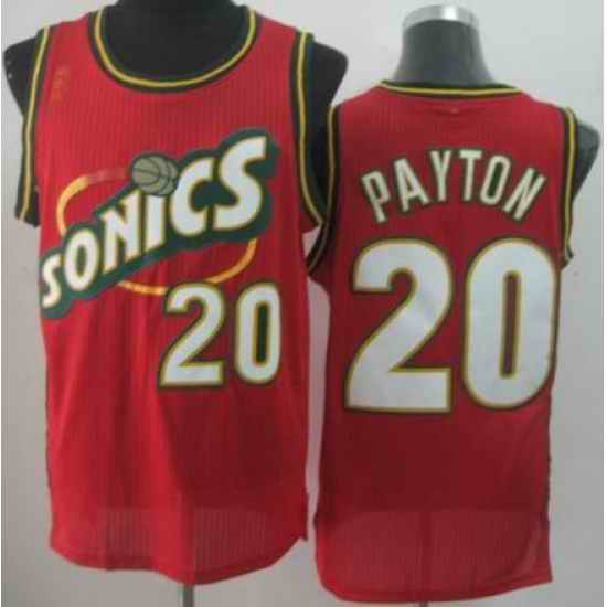 Seattle SuperSonics 20 Gary Payton Red Throwback Revolution 30 NBA Basketball Jerseys